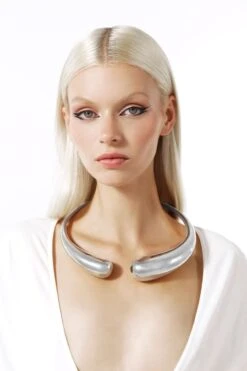 Silver Large Torque Necklace