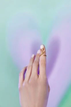 Gold Love Open Heart Midi Ring