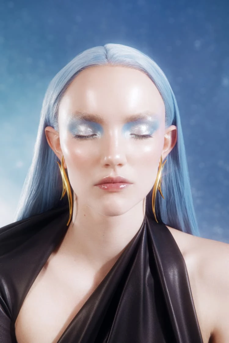 Gold Spiked Long Earring 2 Gold Spiked Long Earring - Image 2