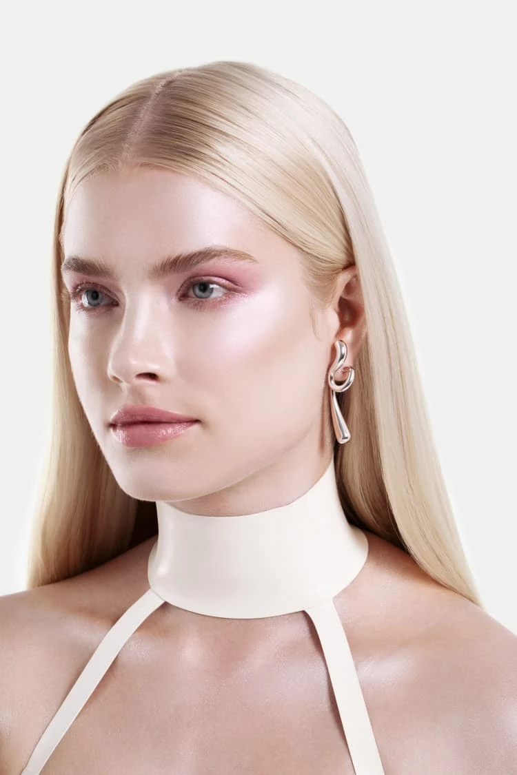 Large Twisted Drop Earrings - Silver 2 Large Twisted Drop Earrings - Silver - Image 2