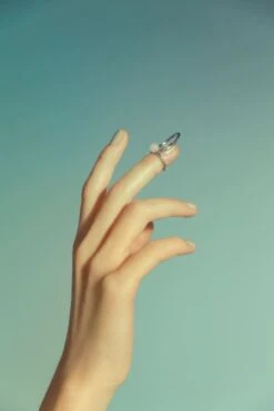 Silver Nail Ring With Embedded Stone 7 Silver Nail Ring With Embedded Stone -Mam Originals Shop 46 MAKEUP1734 ozzsub