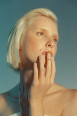 Gold Nail Ring With Stone -Mam Originals Shop 464 ldx5j8