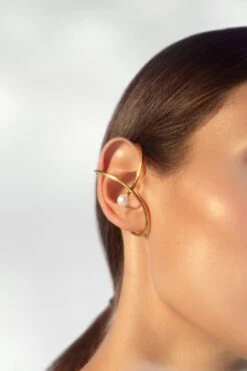 Gold Pearl Ear Cuff