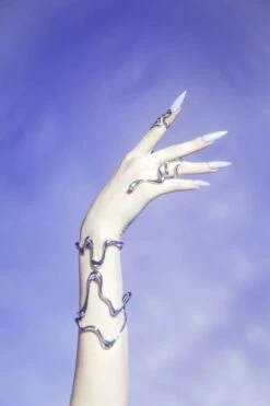 Silver Liquid Bangle Bracelet -Mam Originals Shop 5 MAM BUTTERFLY0621 miboap