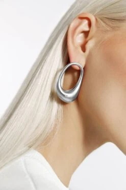 Large Silver Hoop Earrings