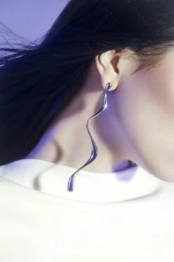 Silver Dangle Liquid Earring