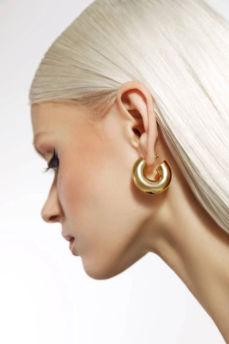 Thick Gold Hoop Earrings 1 Thick Gold Hoop Earrings