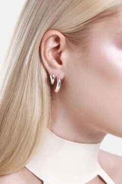 Fluid Drop Earrings - Silver