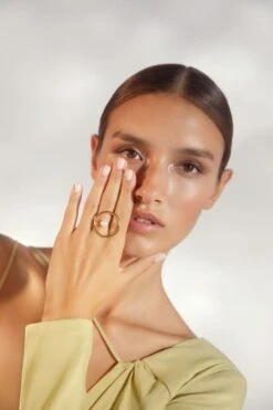 Gold Pearl Circular Ring