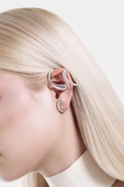 Full Ear Drops Ear Cuff - Silver