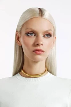 Gold Twisted Choker Necklace