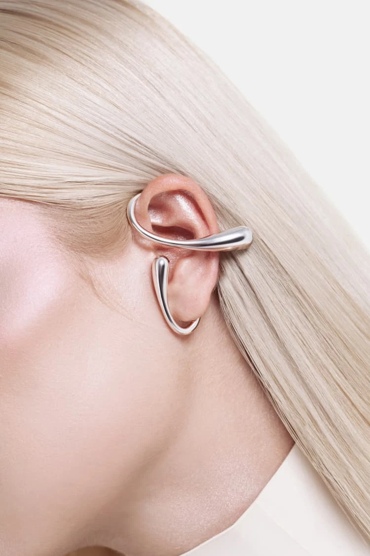 Two-Drop Ear Cuff - Silver 1 Two-Drop Ear Cuff - Silver