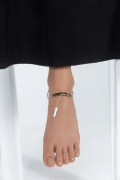 Silver Anklet With Chain 6 Silver Anklet With Chain -Mam Originals Shop 58 EARTH ALICE7129 h7bpd7