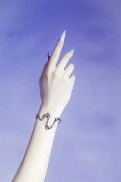 Silver Liquid Bangle Bracelet