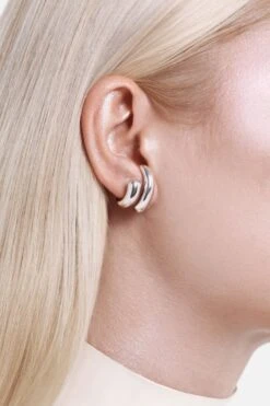 Drop Wrap Earrings - Silver