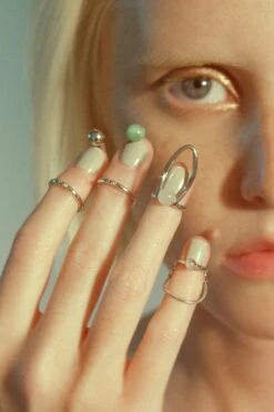 Silver Nail Rings Set