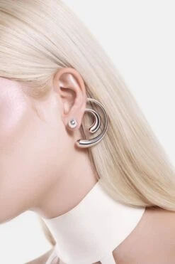 Spiral Drop Earrings - Silver