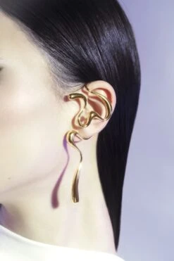 Large Gold Liquid Ear Cuff
