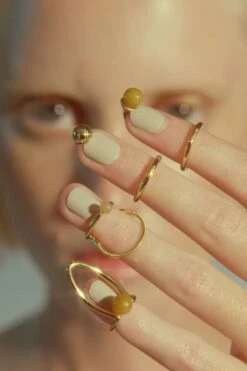 Gold Nail Rings Set