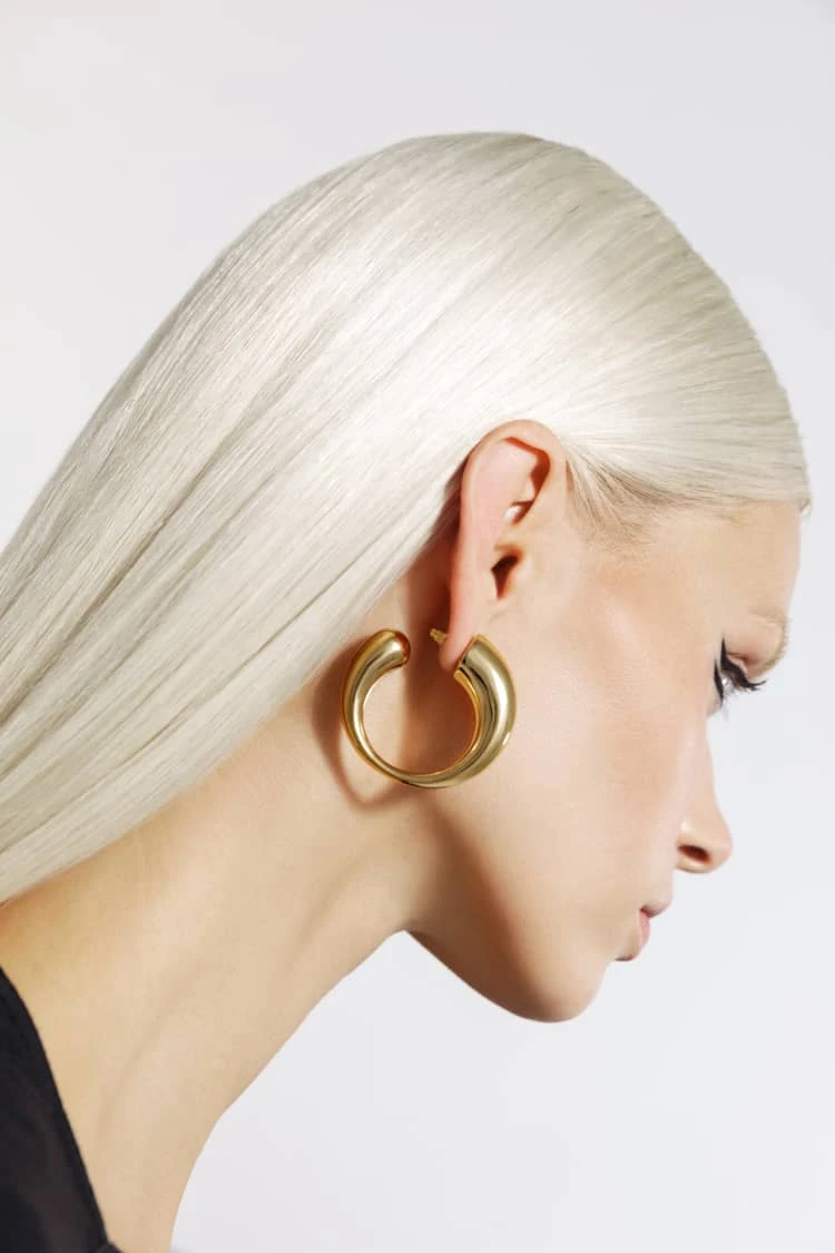 Chunky Gold Hoop Earrings 2 Chunky Gold Hoop Earrings - Image 2