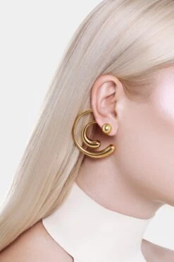 Spiral Drop Earrings - Gold