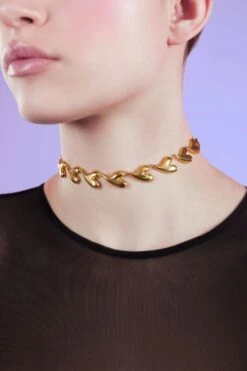 Gold Heart Choker