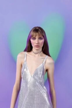 Silver Heart Choker -Mam Originals Shop 7 HEARTS4023 rq8pvh