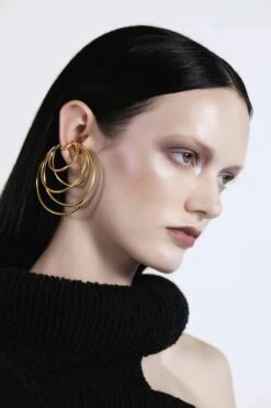 Gold Hoop Ear Cuff With Many Coils