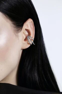 Silver Coils Ear Cuff