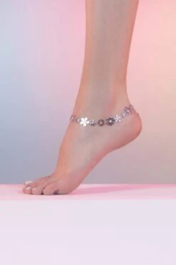 Silver Flower Anklet