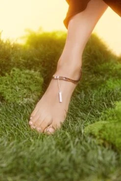 Silver Anklet Bracelet With Chain -Mam Originals Shop 80 39 EARTH1751 zpcrns