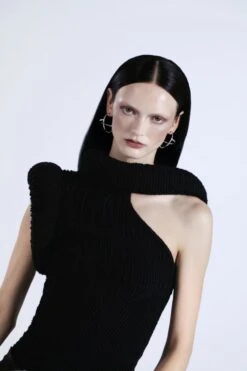 Silver Hoop Semi Cercle Earrings