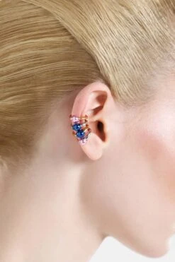 Casa Batlló Huggie Earcuff In Silver And Rose -Mam Originals Shop 88 BATLLO 0893 rsxlot