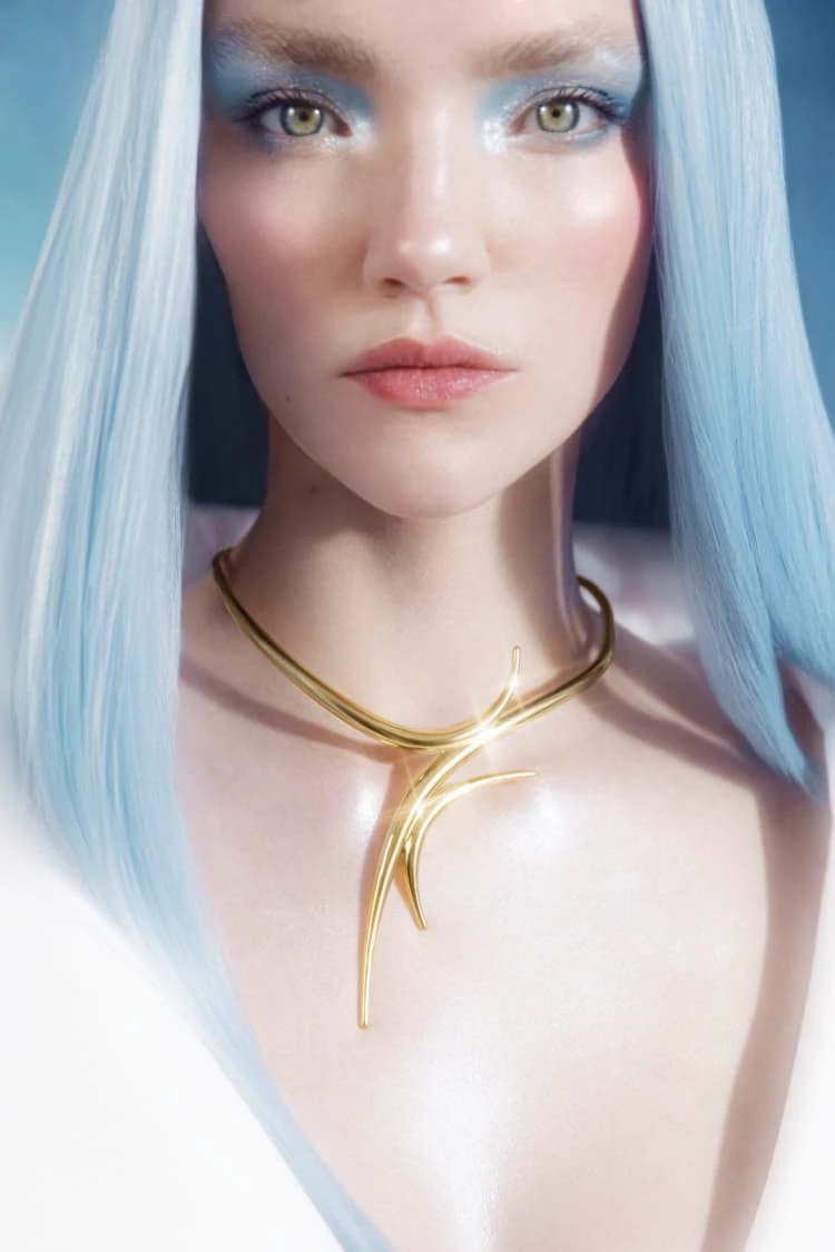 Gold Spiked Necklace 1 Gold Spiked Necklace