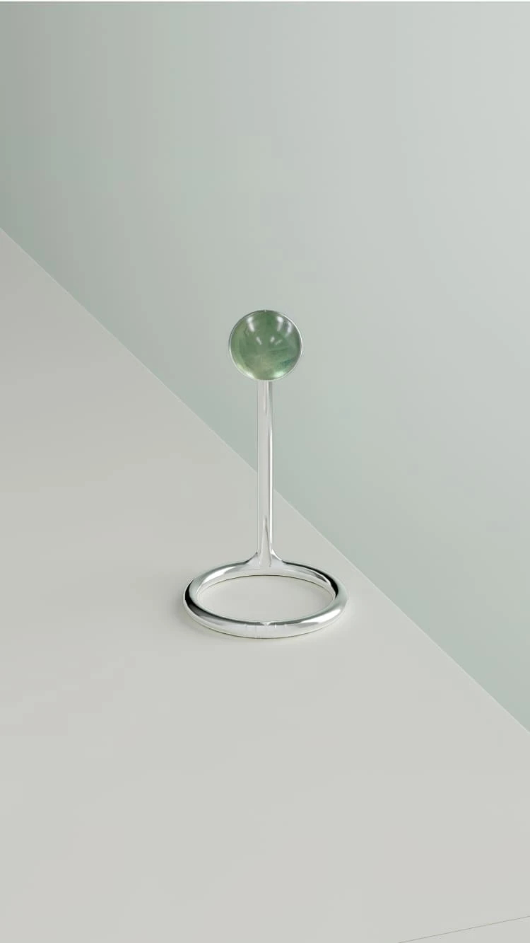 Silver Nail Ring With Stone 6 Silver Nail Ring With Stone - Image 6