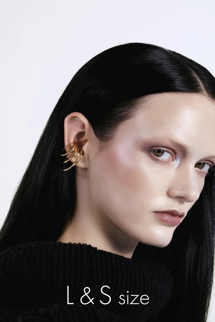 Large Gold Coils Ear Cuff 4 Large Gold Coils Ear Cuff - Image 4