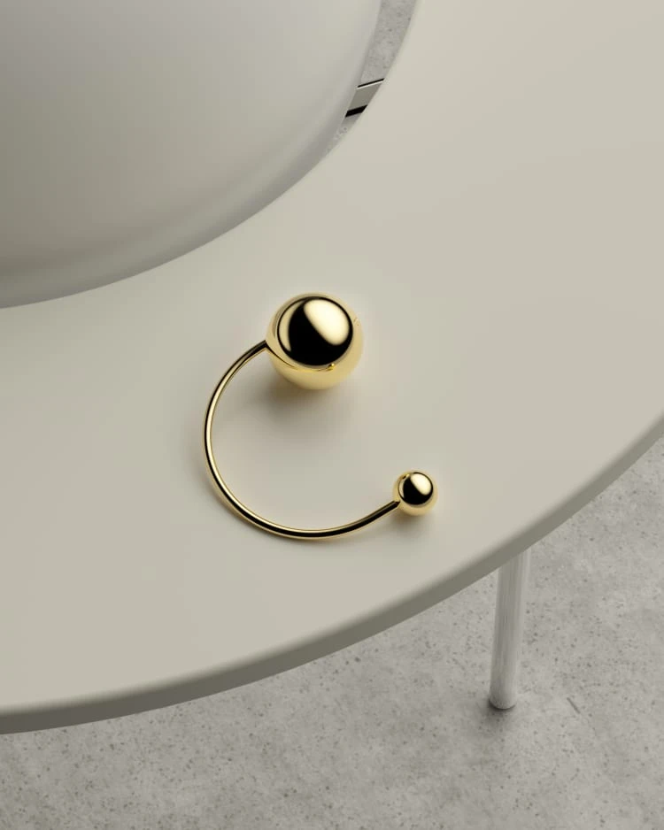 Gold Ball Ear Cuff 3 Gold Ball Ear Cuff - Image 3