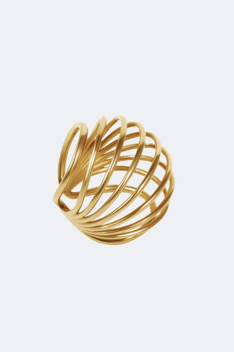 Gold Coil Sphere Ear Cuff 3 Gold Coil Sphere Ear Cuff - Image 3