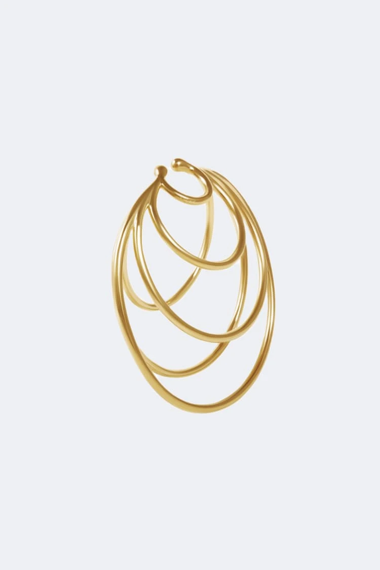 Gold Hoop Ear Cuff With Many Coils 3 Gold Hoop Ear Cuff With Many Coils - Image 3