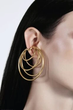 Gold Hoop Ear Cuff With Many Coils 7 Gold Hoop Ear Cuff With Many Coils -Mam Originals Shop Neworbit closeup ooecfz
