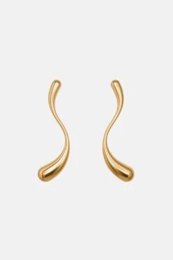 Large S-Shaped Drop Earrings - Gold -Mam Originals Shop PLEIADIANS PRODUCT G184 r2musf