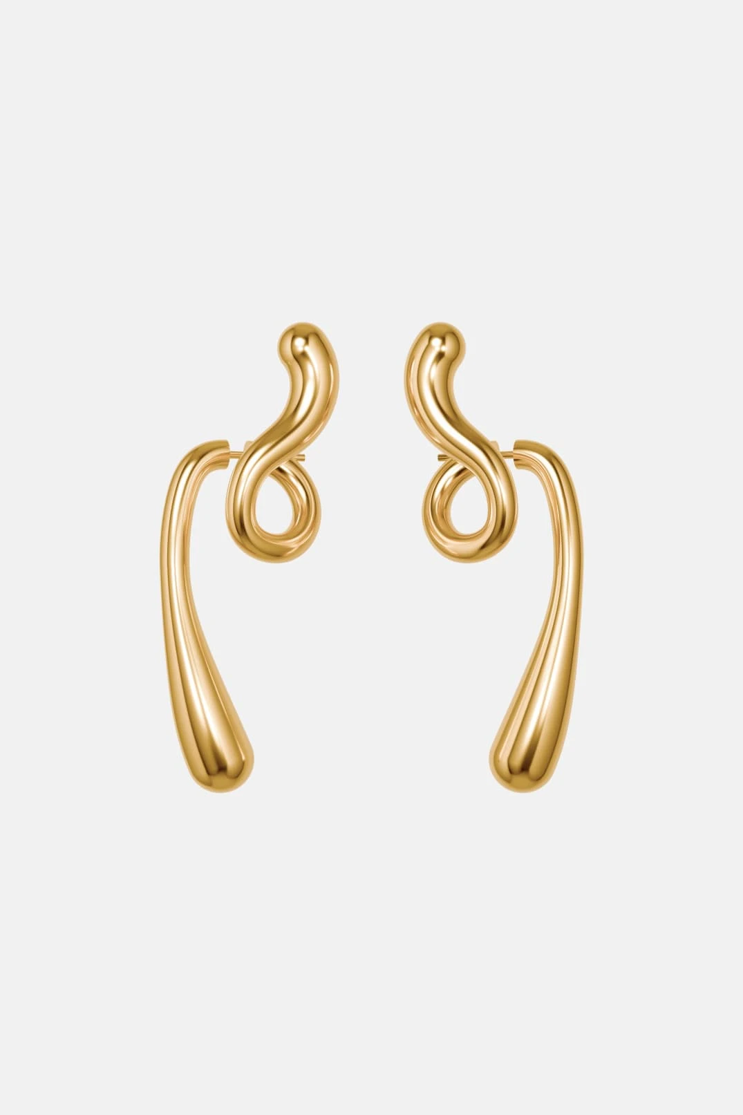 Large Twisted Drop Earrings - Gold 3 Large Twisted Drop Earrings - Gold - Image 3