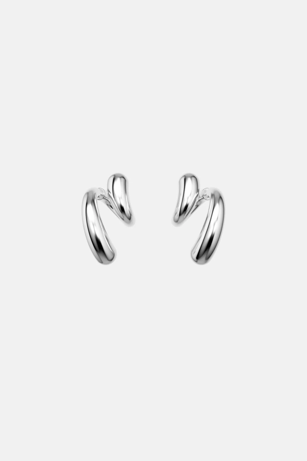 Fluid Drop Earrings - Silver 3 Fluid Drop Earrings - Silver - Image 3
