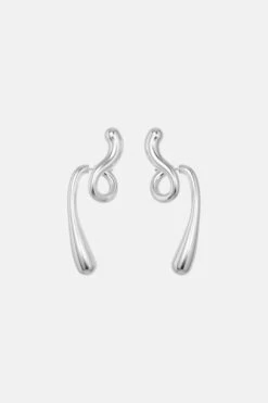 Large Twisted Drop Earrings - Silver 5 Large Twisted Drop Earrings - Silver -Mam Originals Shop PLEIADIANS PRODUCT S190 cuarqi