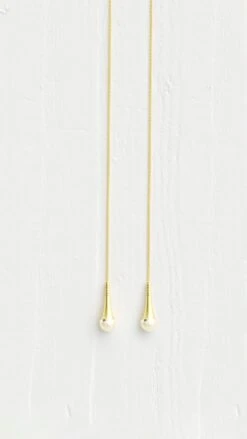 Gold Drop Earrings With Pearl -Mam Originals Shop amulet 951 dldirz