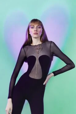 Gold Big Heart Love Necklace